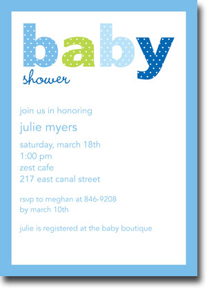 Boatman Geller - Baby Shower Dot Blue Invitations (V)