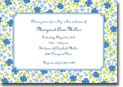 Boatman Geller - Emma Floral Periwinkle Invitations