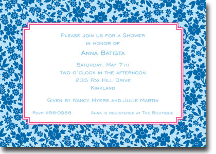 Boatman Geller - Soho Floral Blue Invitations