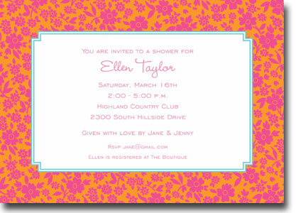 Boatman Geller - Soho Floral Raspberry Invitations