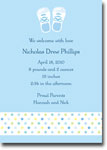 Boatman Geller - Baby Shoes Blue Birth Announcements/Invitations (V)