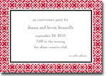 Boatman Geller Invitations - Mod Lattice Border Red