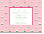 Boatman Geller - Little Sailboat Pink Birth Announcements