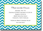 Boatman Geller - Chevron Turquoise Invitations (H)