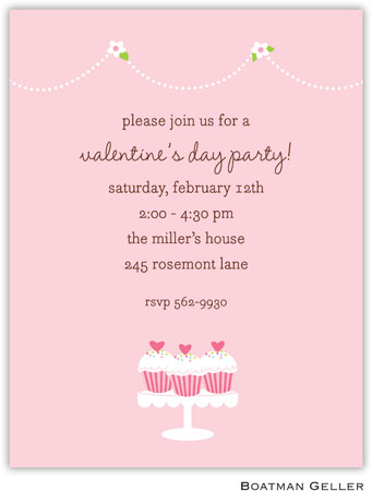 Boatman Geller - Heart Cupcakes Valentine's Day Invitations