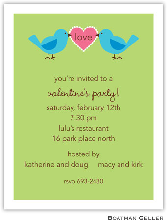 Boatman Geller - Love Birds Valentine's Day Invitations
