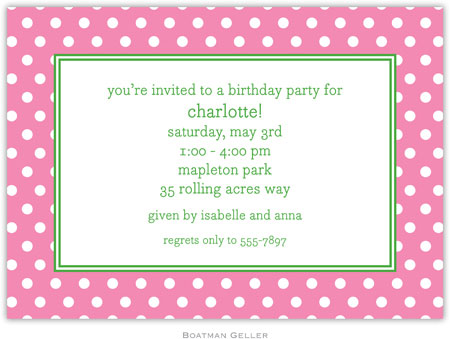 Boatman Geller - Create-Your-Own Birth Announcements/Invitations (Polka Dot)