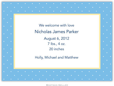 Boatman Geller - Create-Your-Own Birth Announcements/Invitations (Swiss Dot) Boatman Geller - Create-Your-Own Birth Announcements/Invitations (Swiss Dot)