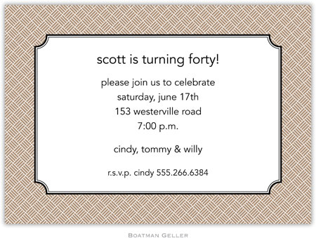 Boatman Geller - Create-Your-Own Birth Announcements/Invitations (Basketweave) Boatman Geller - Create-Your-Own Birth Announcements/Invitations (Basketweave)