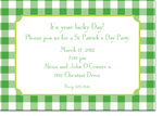 Boatman Geller - Classic Check Kelly And Lime St. Patrick's Day Invitations