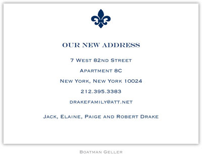 Boatman Geller - Fleur de lis Navy Birth Announcements/Invitations