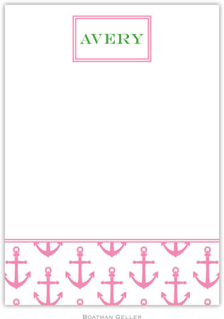 Boatman Geller - Anchors Pink Birth Announcements/Invitations