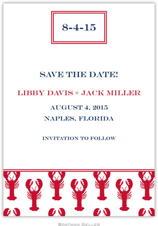 Boatman Geller - Lobsters Red Birth Announcements/Invitations