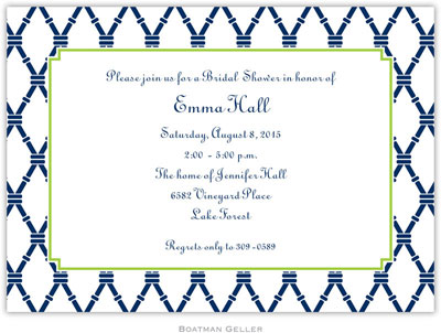 Boatman Geller - Bamboo Navy & Green Birth Announcements/Invitations