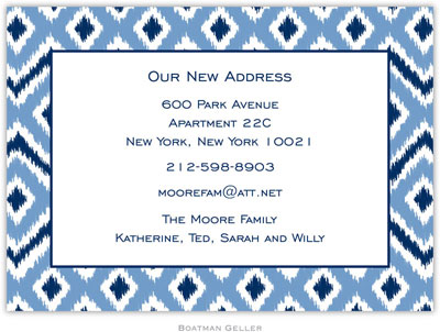 Boatman Geller - Ikat Blue Birth Announcements/Invitations Boatman Geller - Ikat Blue Birth Announcements/Invitations