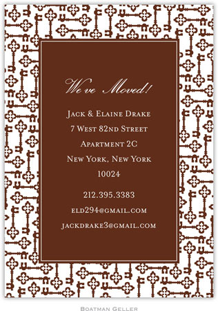 Boatman Geller - Keys Chocolate Birth Announcements/Invitations Boatman Geller - Keys Chocolate Birth Announcements/Invitations