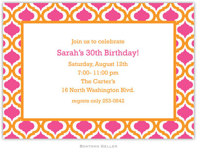 Boatman Geller - Kate Tangerine & Raspberry Birth Announcements/Invitations Boatman Geller - Kate Tangerine & Raspberry Birth Announcements/Invitations