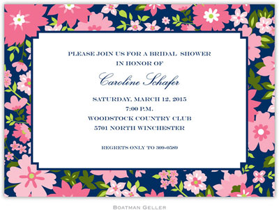 Boatman Geller - Caroline Floral Pink Birth Announcements/Invitations Boatman Geller - Caroline Floral Pink Birth Announcements/Invitations