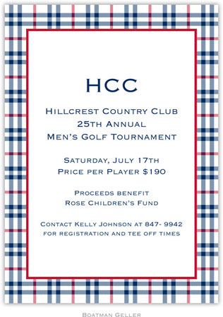 Boatman Geller - Miller Check Navy & Red Birth Announcements/Invitations Boatman Geller - Miller Check Navy & Red Birth Announcements/Invitations