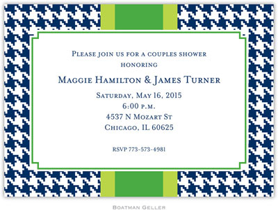 Boatman Geller - Alex Houndstooth Navy Birth Announcements/Invitations