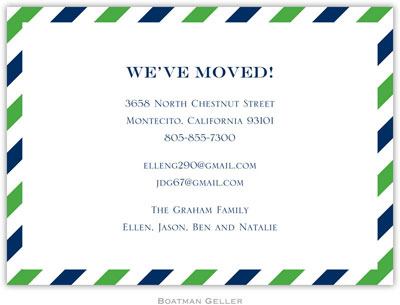 Boatman Geller - Via Green & Blue Birth Announcements/Invitations Boatman Geller - Via Green & Blue Birth Announcements/Invitations