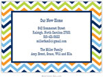 Boatman Geller - Chevron Blue Orange & Lime Birth Announcements/Invitations