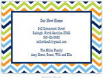 Boatman Geller - Chevron Blue Orange & Lime Birth Announcements/Invitations