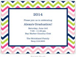 Boatman Geller - Chevron Pink Navy & Lime Birth Announcements/Invitations
