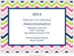 Boatman Geller - Chevron Pink Navy & Lime Birth Announcements/Invitations