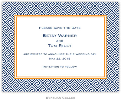 Boatman Geller - Create-Your-Own Birth Announcements/Invitations (Greek Key)