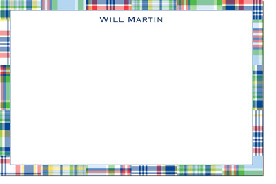 Boatman Geller - Madras Patch Thin Blue Birth Announcements/Invitations