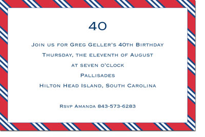 Boatman Geller - Repp Tie Red & Navy Birth Announcements/Invitations