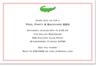 Boatman Geller - Alligator Pink Birth Announcements/Invitations