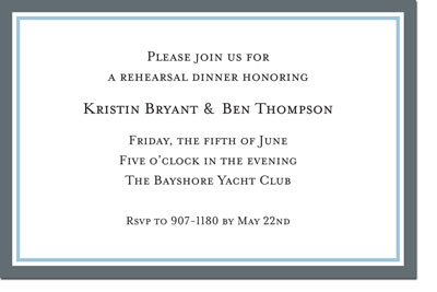 Boatman Geller - Border Charcoal and Light Blue Birth Announcements/Invitations