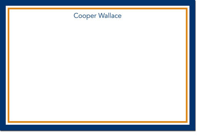 Boatman Geller - Border Navy and Orange Birth Announcements/Invitations Boatman Geller - Border Navy and Orange Birth Announcements/Invitations