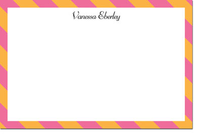 Boatman Geller - Diagonal Stripe Pink and Orange Birth Announcements/Invitations