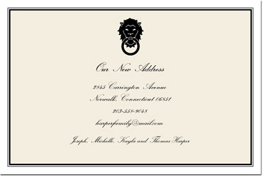 Boatman Geller - Lion Door Knocker Birth Announcements/Invitations Boatman Geller - Lion Door Knocker Birth Announcements/Invitations