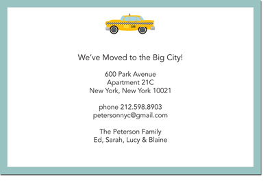 Boatman Geller - Taxi Birth Announcements/Invitations Boatman Geller - Taxi Birth Announcements/Invitations