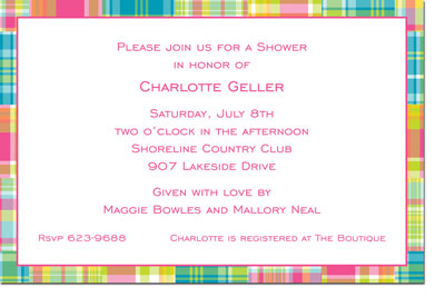 Boatman Geller - Madras Patch Bright Birth Announcements/Invitations Boatman Geller - Madras Patch Bright Birth Announcements/Invitations