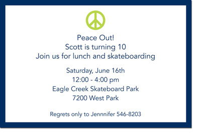 Boatman Geller - Peace Sign Green Birth Announcements/Invitations Boatman Geller - Peace Sign Green Birth Announcements/Invitations