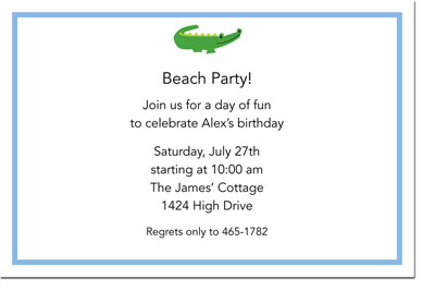 Boatman Geller - Alligator Blue Birth Announcements/Invitations Boatman Geller - Alligator Blue Birth Announcements/Invitations