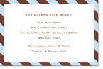 Boatman Geller - Diagonal Stripe Brown and Blue Birth Announcements/Invitations