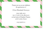 Boatman Geller - Diagonal Stripe Green and Pink Birth Announcements/Invitations