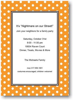 Boatman Geller - Halloween Invitations (Polka Dot Tangerine)
