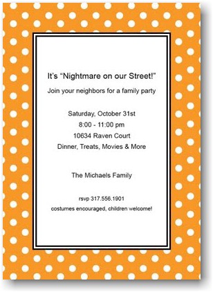 Boatman Geller - Halloween Invitations (Polka Dot Tangerine)