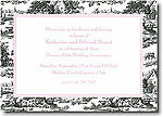 Boatman Geller - Black Toile With Pink Check Invitations