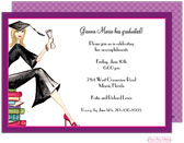 Bonnie Marcus Collection - Graduation Invitations (Grad on Books -Blonde)