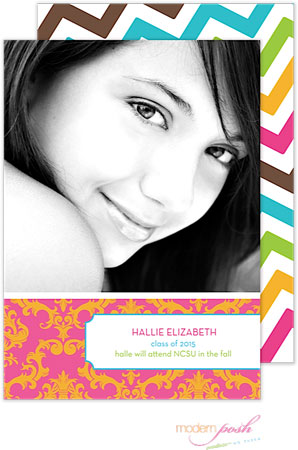 Modern Posh Invitations - Damask Grad Digital Photo Modern Posh Invitations - Damask Grad Digital Photo
