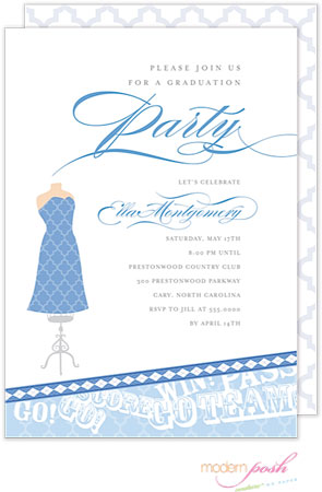 Modern Posh Invitations - Graduation (Light Blue)