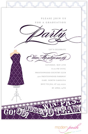 Modern Posh Invitations - Graduation (Purple)